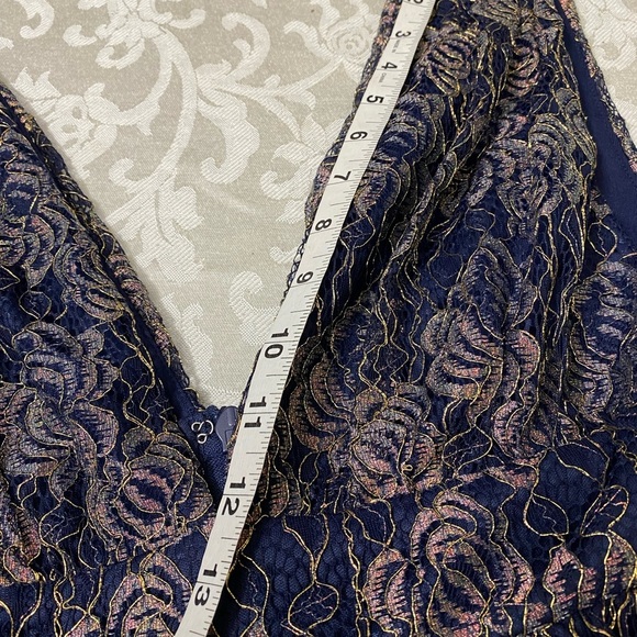 - Lulus Blue with Gold metallic lace size S - Picture 8 of 9